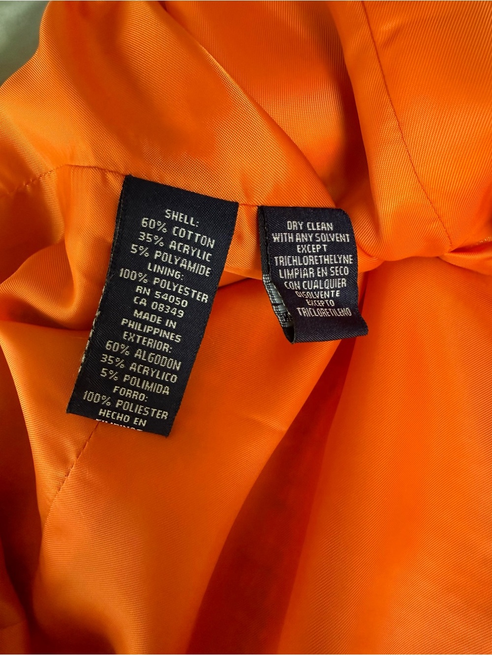 Jones New York Signature Orange Tweed Lined Blazer W/ Front Pockets Size 20W - Picture 12 of 13